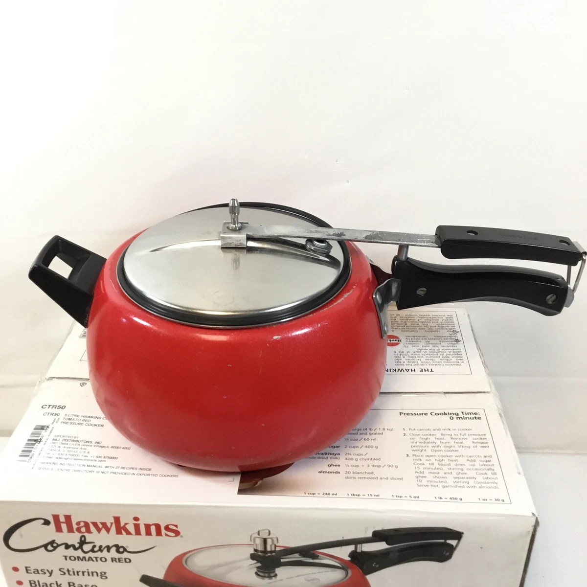 Hawkins Ceramic CTR 30 Coated Contura Pressure Cooker 3 L Red