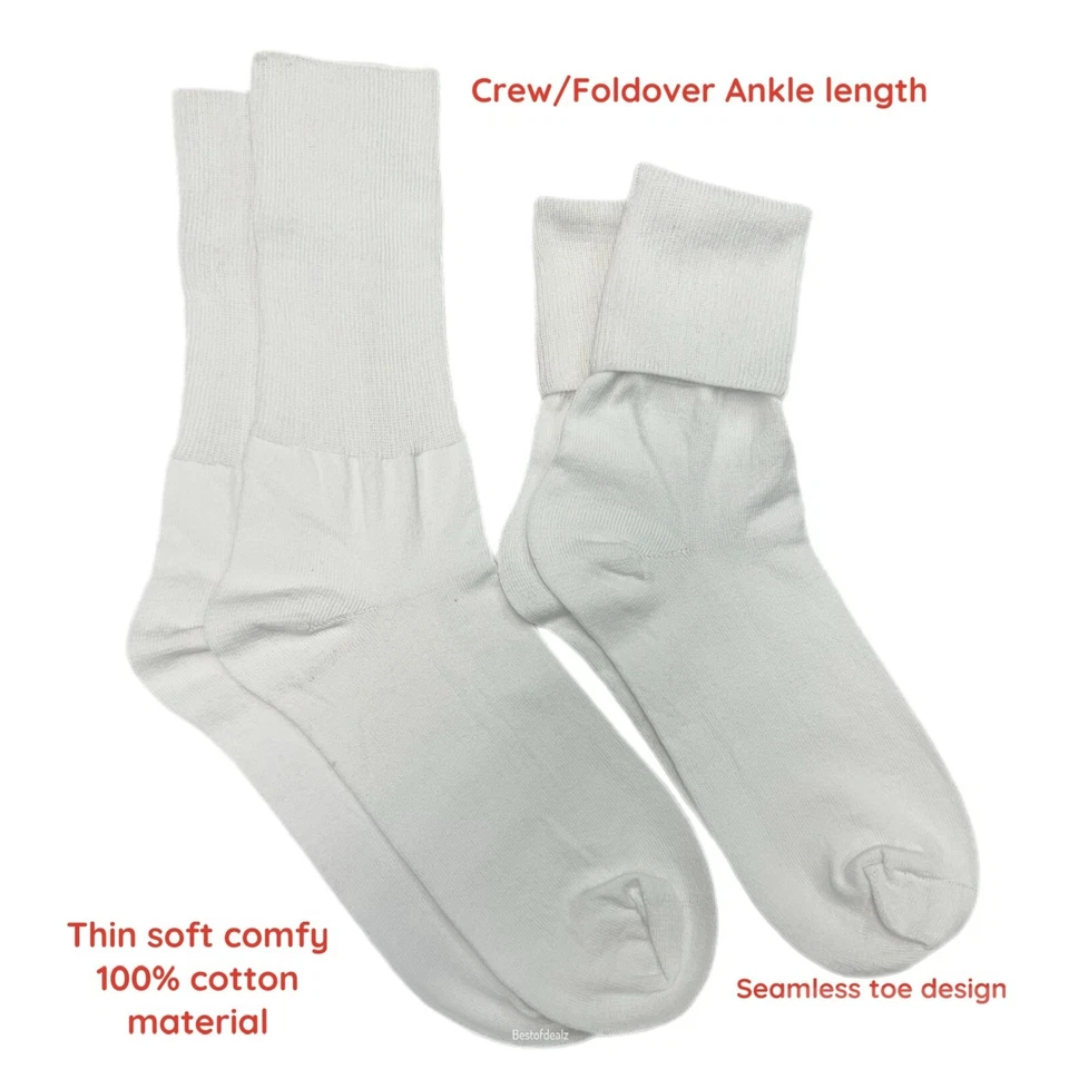 Buster Brown Womens 100% Cotton Fold Over Cuff Ankle Crew Bobby Socks - 6 Pairs - Image 4 of 4