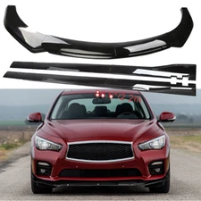 Glossy Black Front Lower Bumper Lip Splitter Spoiler For INFINITI Q50 Q60