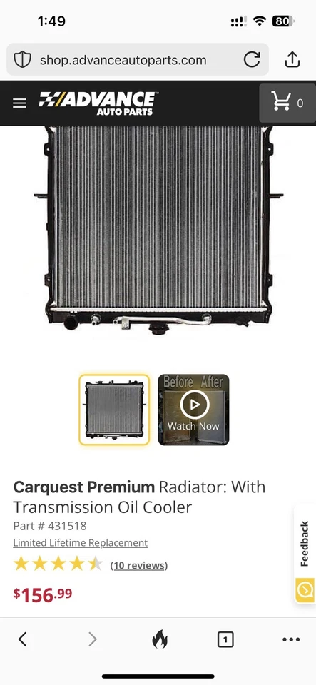 Radiador Carquest Premium con enfriador de aceite de transmisión Kia - Sportage (1995-2002) Foto 2 de 4