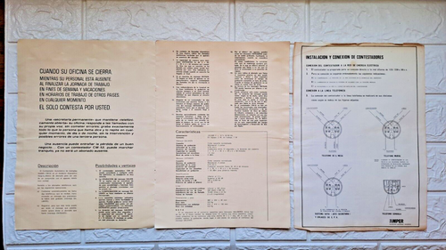 CONTESTADOR AUTOMÁTICO VINTAGE CM60 AMPER / TELEFÓNICA CON MANUAL AÑO 1974 - Zdjęcie 20 z 22