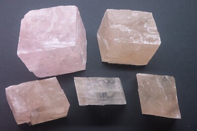 Pink Optical Calcite 1 Lb Rough Natural Large Rhombohedral Crystal Specimens