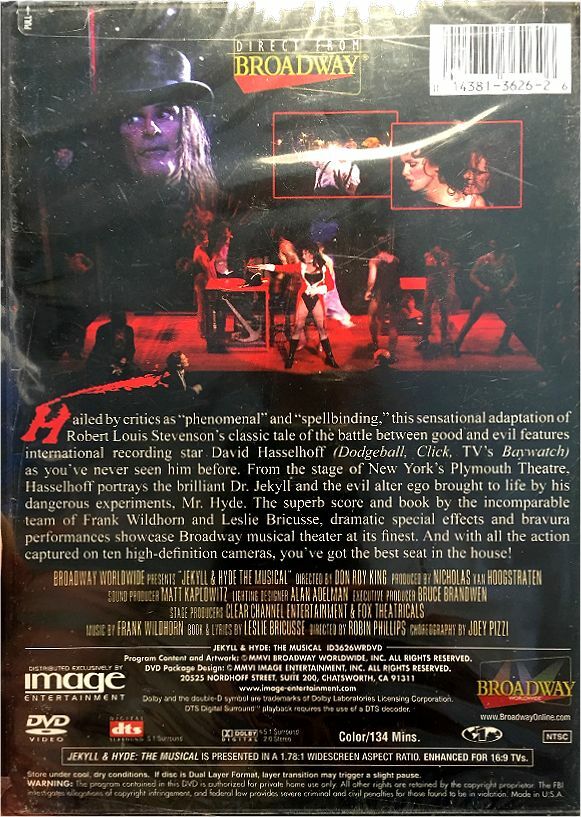 Jekyll & Hyde - The Musical [2006, DVD] On Broadway w/ David