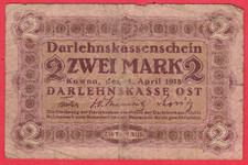GERMANY Occupation of Lithuania 2 Mark 1918, P-R129 KOWNO 6717