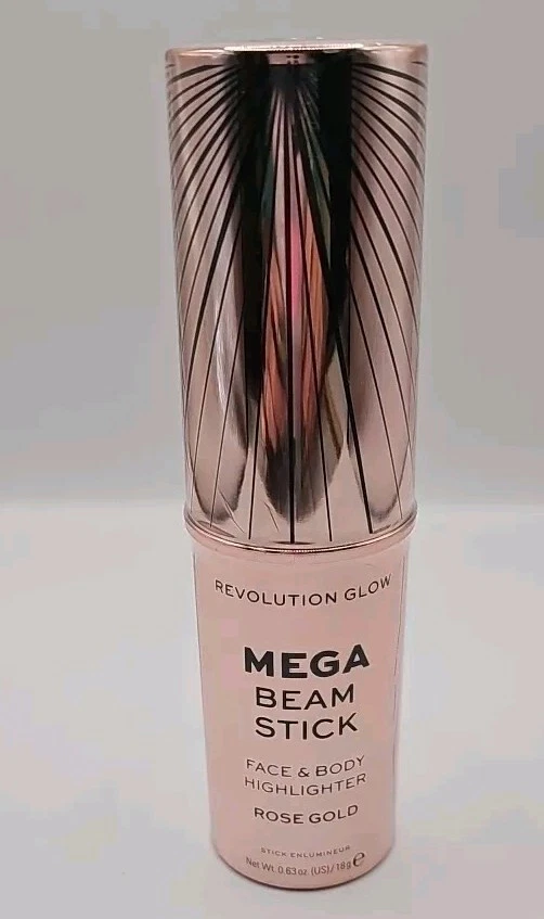 Revolution Rose Gold Highlighter Mega Beam Stick Glowy Shimmer Body Makeup 92 - Image 2 of 3