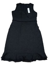 Ann Taylor Black Dress Size 4 Thick Lined Back Zipper Sleeveless V-Neck NWT $169