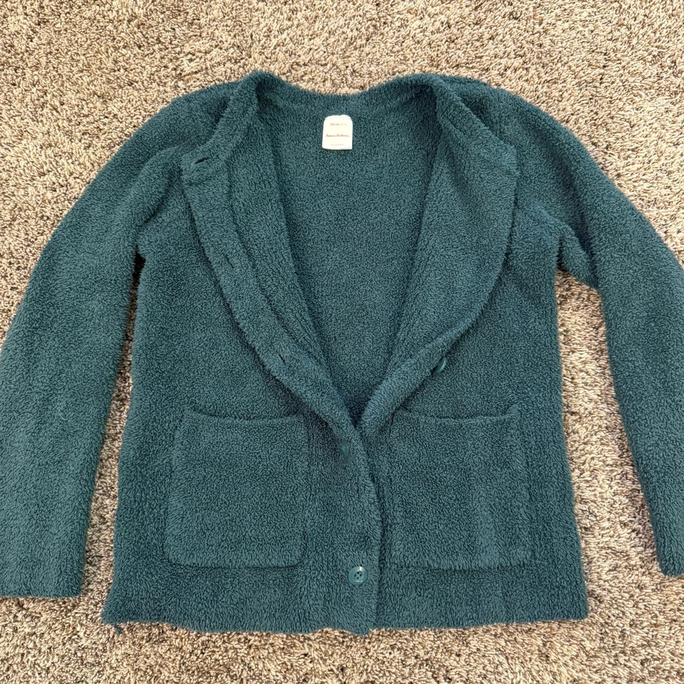 Hanna Andersson Girl’s Size 150 US 12 Marshmallow Cardigan Sweater Juniper Green - Image 2 of 4