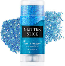 Blue Face Body Glitter Stick,Holographic Sparkle Waterproof Hair Glitter Stick f