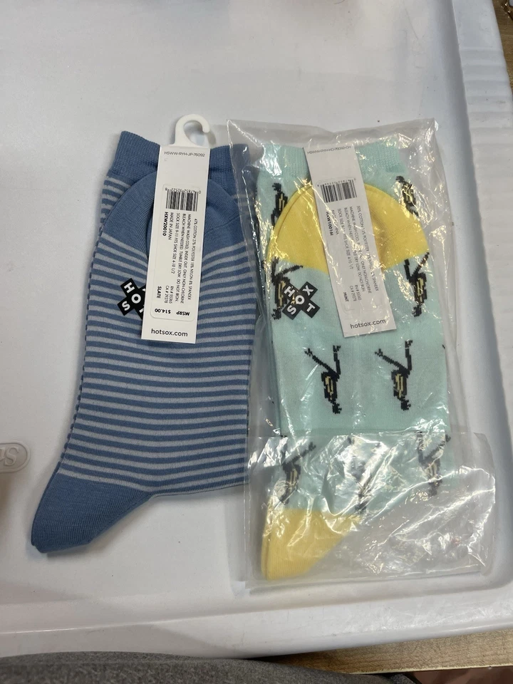 Hot Sox Women’s Socks Blue Green Knit Casual Socks Sz 9-11 Shoe Sz 4-10.5 - Image 3 of 4