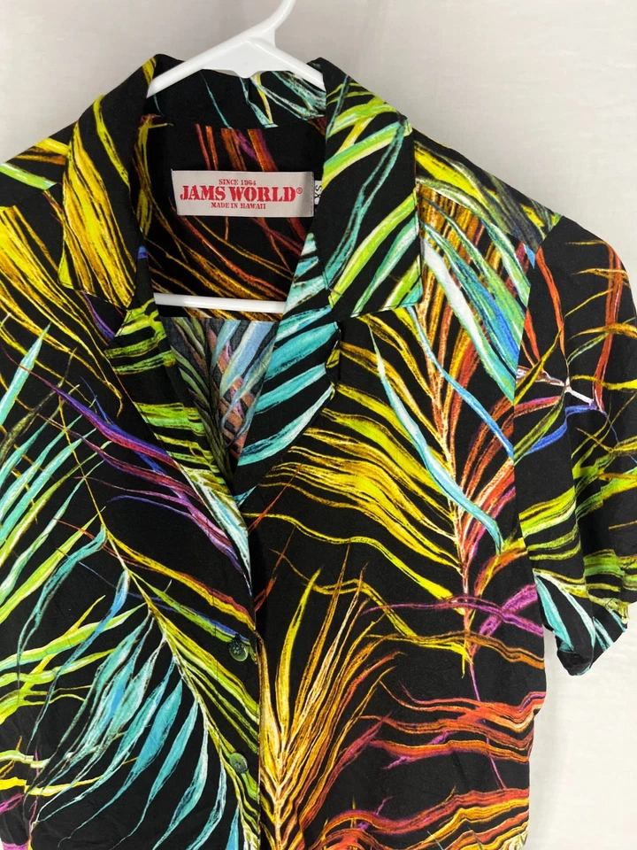 Джемы мира рубашка женская блузка с коротким рукавом на пуговицах размер XS гавайский Aloha - Изображение 2 из 4