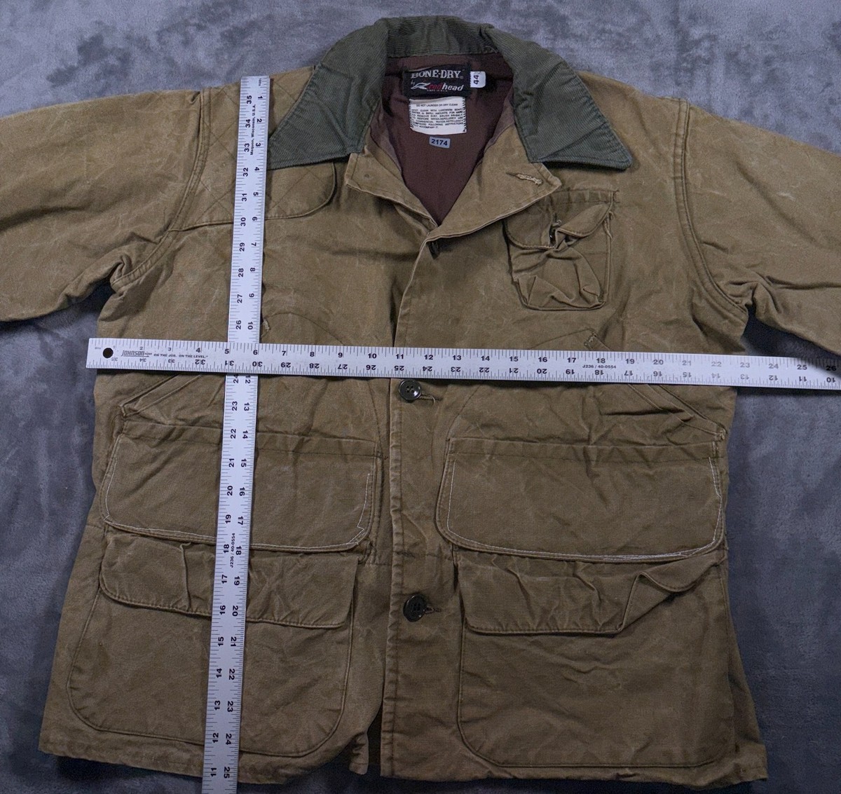 Vintage 50s 60s Bone-Dry By Redhead Hunting Jacket Mens 44 Khaki