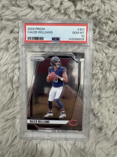 Caleb Williams 2024 Prizm Rookie Football Card #301 Graded PSA 10