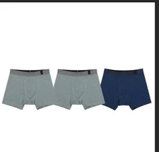 Pair of Thieves Men's Boxer Briefs 3 Pack Blue Lightweight Cotton Blend Large