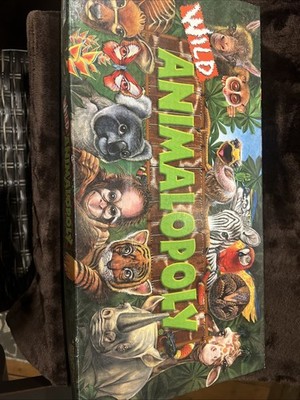 Wild Animalopoly Board Game Monopoly Animals Late For The Sky 100% COMPLETE