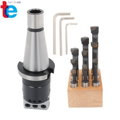 Complete Boring Kit 2'' Head NMTB 40 Shank 9 Pack 1/2'' C6 Boring Tool Set