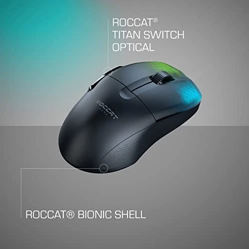 ROCCAT Kone Pro Air Wireless Gaming Mouse 2.4GHz/Bluetooth Black Optical - Image 2 of 4