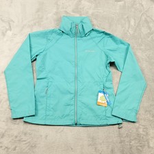 Columbia Switchback IV Jacket Womens Medium Teal Hooded Omni-Shield Windbreaker