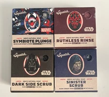 LOT OF 4 Dr Squatch Bars Soap Sinister Dark Side Scrub Ruthless Marvel Star Wars