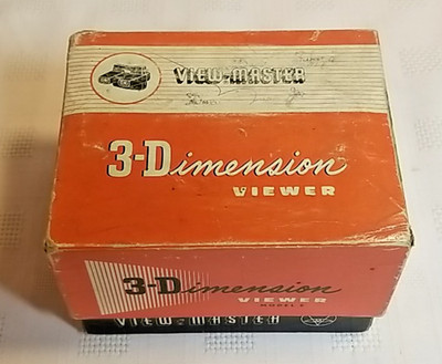 Vtg 1950s View Master 3-Dimension Viewer Model E In Original Box + 5 reels