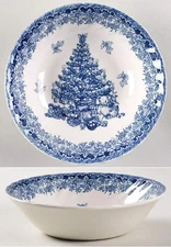 Queen's Seasons Greetings Blue Cereal Bowl 6599425