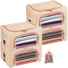 4 PCS 24L Cashmere Sweater Storage Bag Natural Cedar Ball Breathable Cotton