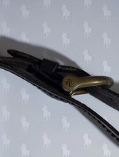 Lauren Ralph Lauren Leather Belt Horse Shoe Brass Buckle Saddle Brownish-Black L