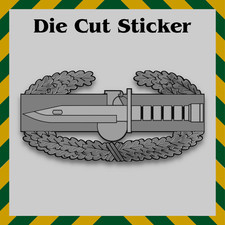 Army Combat Action Badge Sticker, Combat Veteran Waterproof Vinyl Printed Decal