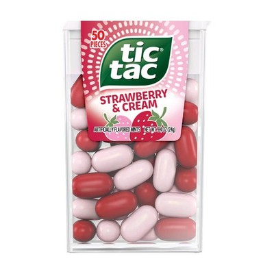 12x Tic Tac Strawberry & Cream Flavored Mints Hard Candy 1.7oz