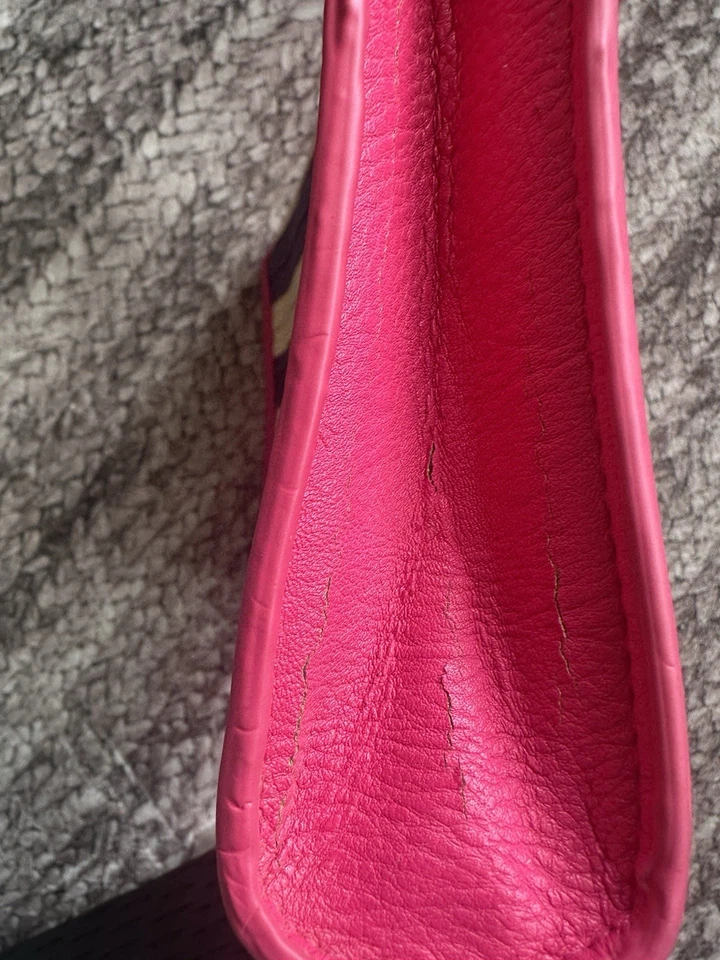 Nuevo Bolso de Mano Mud Pie Paja Náutico Rayas Crema, Azul y Rosa Con Daños Foto 4 de 4