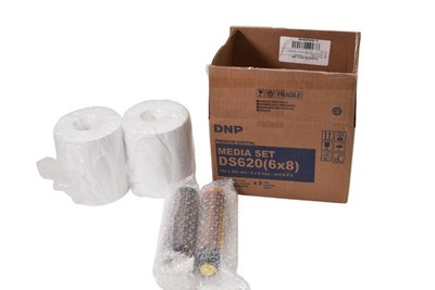 DNP DS620 6x8 Media Set Printer Photo Paper Multicolor Ribbon 2 Rolls Open Box
