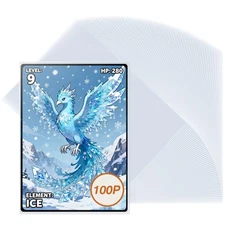 Jumbo Card Sleeves 5.4 x 7.4-100 Pack Clear Oversize Card Protector Sleeves, ...