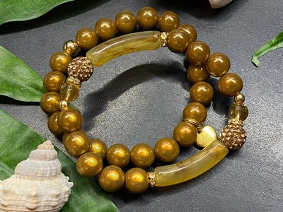 2St. Armband Miracle Beads Gr. M Acryl Strass Magic Beads #999-1