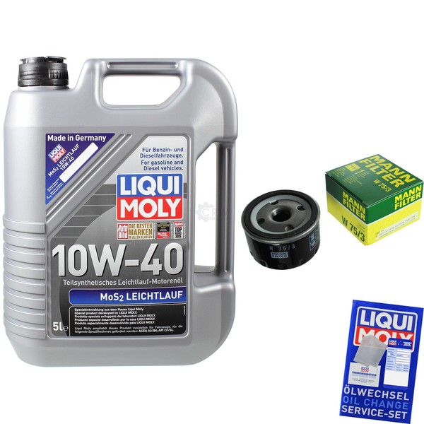 Mann Inspektionspaket 5L Liqui Moly 10W-40 FüR Dacia Duster Logan MCV 1.6-image