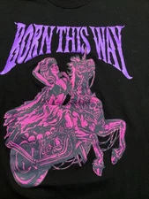 Lady Gaga Born This Way Shirt Size XL Black Unicorn Motorcycle 