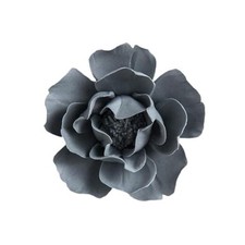 CEUYGT Handmade 3D Ceramic Wall Art Hanging Sculpture Flower 3.5L" x 3.5W" Grey