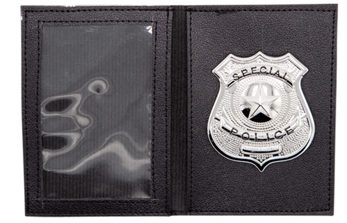 ASR Federal Black Leather RFID Wallet Police Badge Holder with Remo