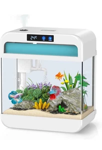 Fish Tank 2.2 Gallon,Small Fish Tanks Kits,Aquarium Fish Tank Starter Kit 