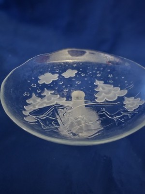 Wintermarchen Collection, Footed Plate, Glass, GLASAX,  Made in Germany, 8 in