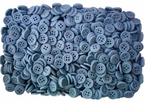 Small 11mm 18L Baby Blue 4 Hole Matt Button Buttons Crafts Cards Sewing (Z147) - Picture 10 of 24