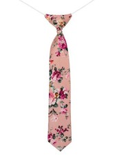 Boys Pink Tie, Boys Floral Ties, Boys Elasticated Ties, Boys Accessories