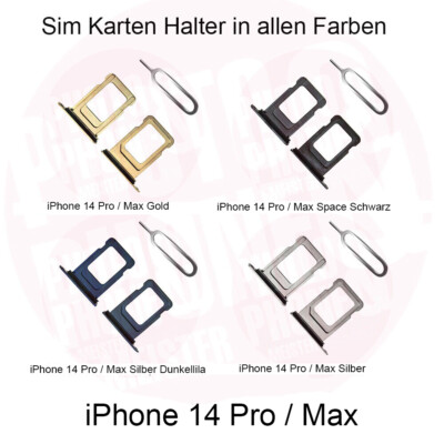 iPhone 14 Pro / Max Sim Karten Halter Adapter Fach Stecker Tray Slot alle Farben