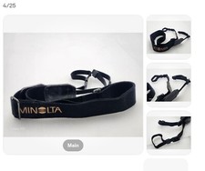 MINOLTA MAXXUM Camera Neck Strap Yellow on Black 32117
