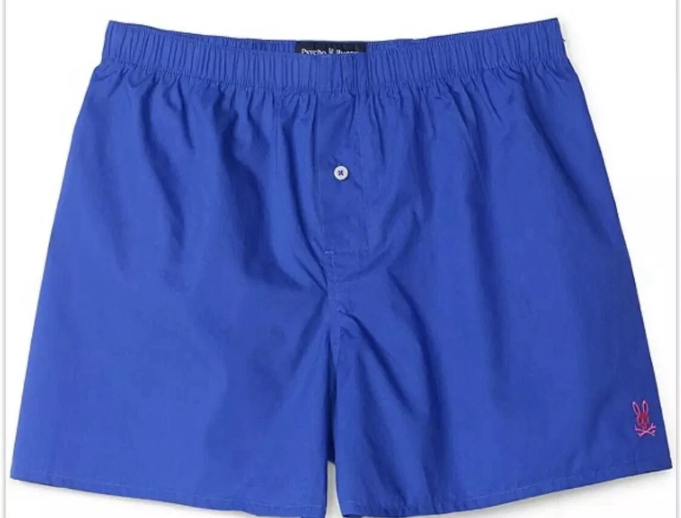 Psycho Bunny Size XL 2 PACK Logo Cotton Woven Boxers Shorts Blue Pink NWT - Image 3 of 4