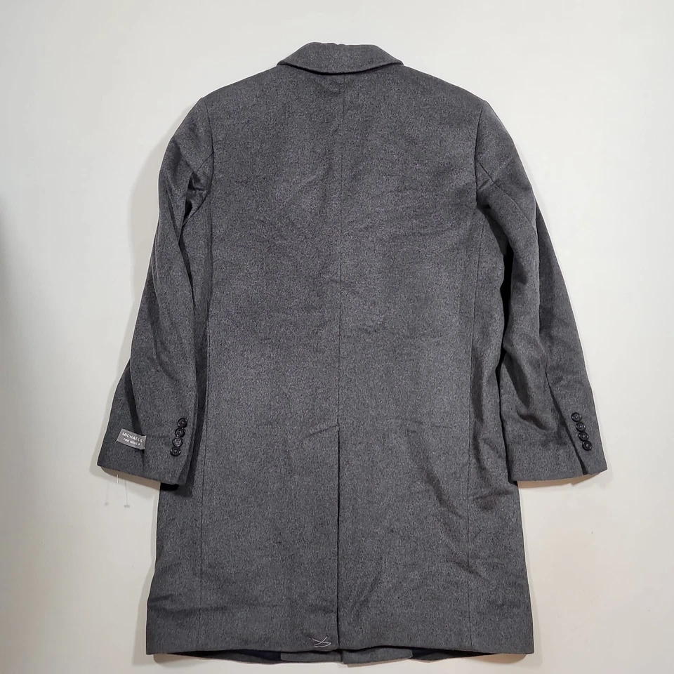 Michael Kors Madison Overcoat Men XL 46L Dark Gray Heather Wool Cashmere $495 - Image 3 of 4