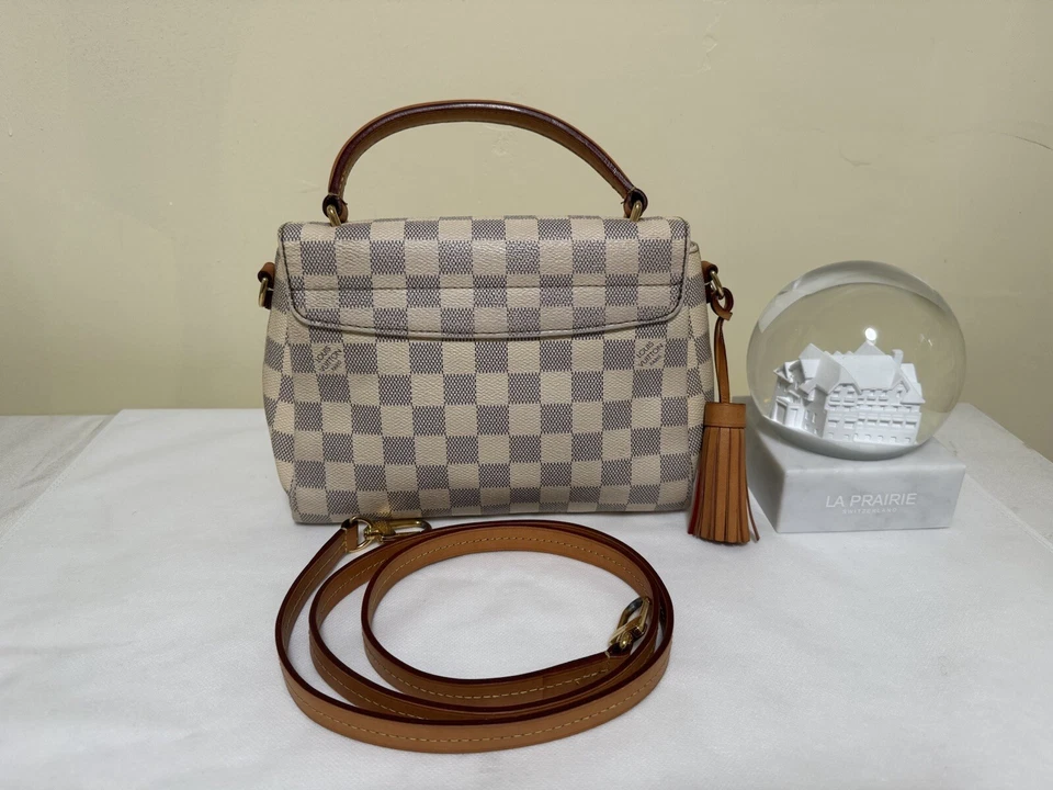 LOUIS VUITTON Damier Azur Handbag Croisette N41581 White/251172 - Image 3 of 4