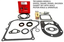 TECUMSEH PISTON RINGS, GASKET SET SEALS & PLUG FITS OHH55 OHH60 OHH65 OH195EA