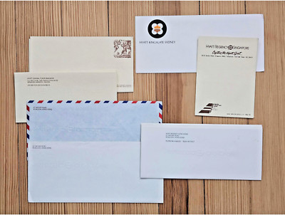 Vtg Hyatt Regency Hotel Stationery Paper & Envelopes: Hong Kong, Bangkok, Sydney