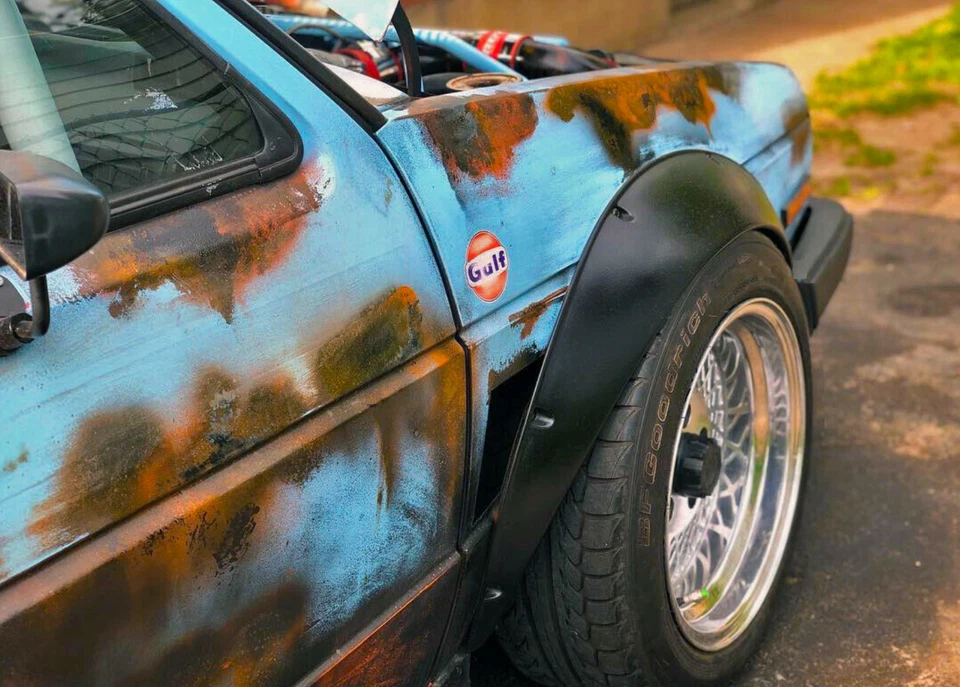 Kit de carrocería ancha Volkswagen Rabbit Flares JDM 3,5" 90mm 4 piezas Foto 2 de 4