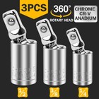 Impact Universal Joint Socket Swivel Set 1/2" 3/8" 1/4"Drive Joint Set Adapter