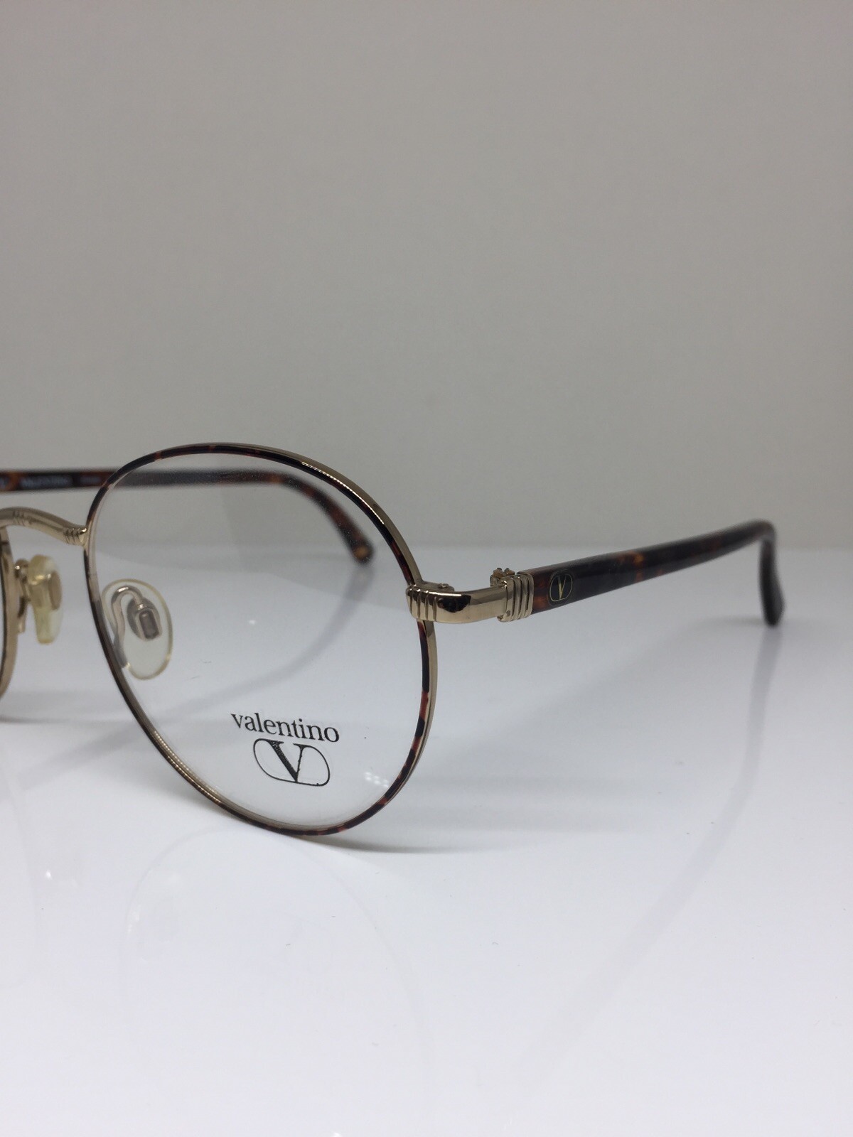 New Vintage Valentino V406 Eyeglasses C. 906 Gold with Tortoise 52-20mm Italy image 2